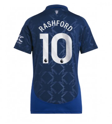 Manchester United Marcus Rashford #10 Segunda Equipación Mujer 2024-25 Manga Corta